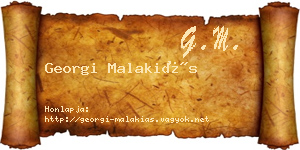 Georgi Malakiás névjegykártya